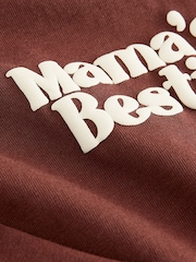 Chocolate Brown Mama's Bestie Slogan - អាវយឺតដៃវែងបោះពុម្ពក្រាហ្វិកតូច (3ខែ-7ឆ្នាំ) - រូបភាព 3 នៃ 4