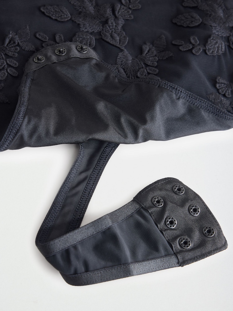 Lipsy Black Plunge Bodysuit - Image 3 of 3 Lipsy Black Plunge Bodysuit - Image 3 of 3