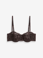 Lipsy Chocolate Brown Lace Non-Padded Underwired Multiway Strapless Bra - Image 6 of 9