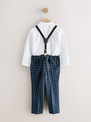 Navy Check Shirt Trousers & Braces Set (3mths-9yrs) - Image 6 of 9