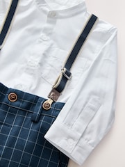Navy Check Shirt Trousers & Braces Set (3mths-9yrs) - Image 9 of 9