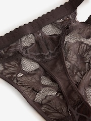 Lipsy Chocolate Brown Lace Thong - Image 2 of 3