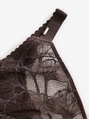 Lipsy Chocolate Brown Lace Thong - Image 3 of 3