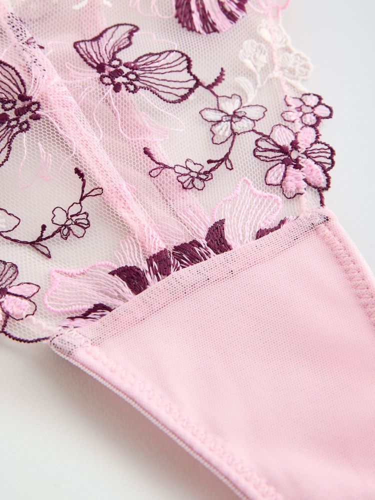 Lipsy Pink Embroidery T Thong - Image 7 of 7 Lipsy Pink Embroidery T Thong - Image 7 of 7