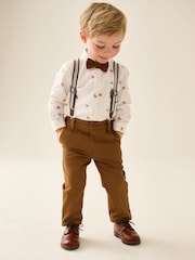Tan Brown Bear Shirt Trousers Braces & Bow Tie Set (3mths-9yrs) - Image 1 of 9