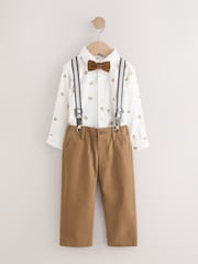 Tan Brown Bear Shirt Trousers Braces & Bow Tie Set (3mths-9yrs) - Image 5 of 9