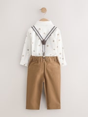 Tan Brown Bear Shirt Trousers Braces & Bow Tie Set (3mths-9yrs) - Image 6 of 9