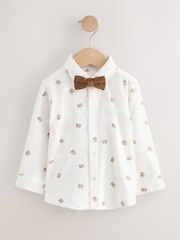 Tan Brown Bear Shirt Trousers Braces & Bow Tie Set (3mths-9yrs) - Image 7 of 9