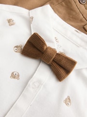 Tan Brown Bear Shirt Trousers Braces & Bow Tie Set (3mths-9yrs) - Image 8 of 9