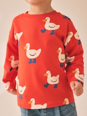 Red Duck - Long Sleeve All Over Print T-Shirt (3mths-7yrs) - Imagen 4 de 4