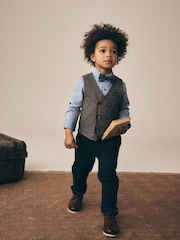 Grey Heritage Check Waistcoat Set With Shirt And Bow Tie (3mths-9yrs) - Image 3 of 5