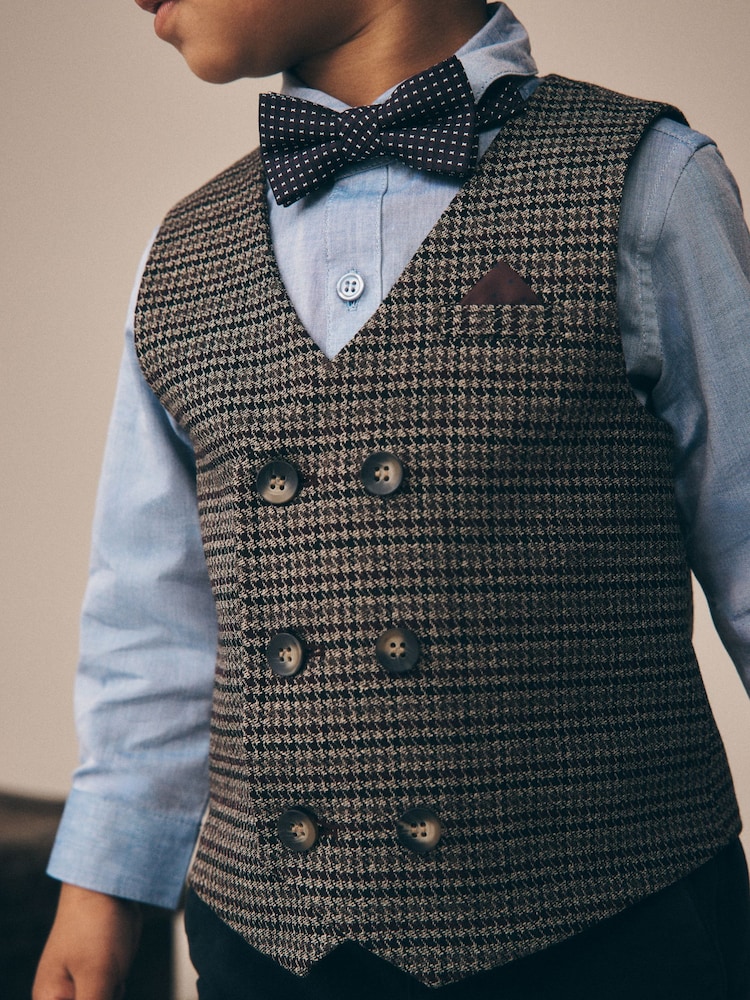 Grey Heritage Check Waistcoat Set With Shirt And Bow Tie (3mths-9yrs) - Image 5 of 5 Grey Heritage Check Waistcoat Set With Shirt And Bow Tie (3mths-9yrs) - Image 5 of 5