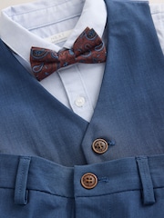 Navy Waistcoat Shirt Trousers & Bow Tie Set (3mths-9yrs) - Image 4 of 5