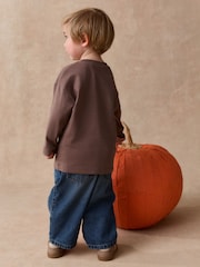 Brown Halloween Trick or Treat Character Long Sleeve Back Graphic T-Shirt (3mths-7yrs) - Image 3 of 4
