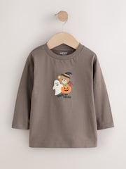 Personaje marrón de truco o trato - Camiseta de manga larga de Halloween (30 meses -71 año) - Imagen 5 de 10