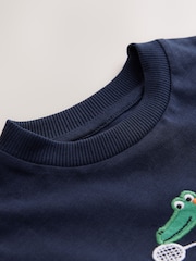 Dark Navy Safari Animal Long Sleeve Appliqué T-Shirt (3mths-7yrs) - Image 8 of 8