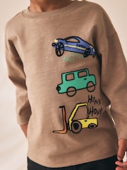 Brown Transport Long Sleeve Back Graphic T-Shirt (3mths-7yrs) - Image 4 of 9