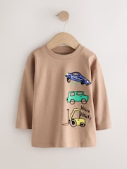Brown Transport Long Sleeve Back Graphic T-Shirt (3mths-7yrs) - Image 5 of 9