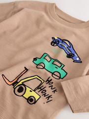 Brown Transport Long Sleeve Back Graphic T-Shirt (3mths-7yrs) - Image 8 of 9