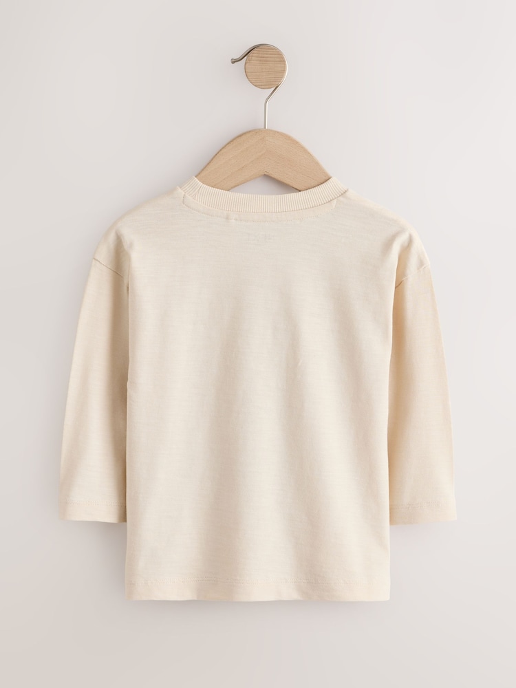 Cream Little Star Long Sleeve Small Graphic Printed T-Shirt (3mths-7yrs) - Image 2 of 4 Cream Little Star Long Sleeve Small Graphic Printed T-Shirt (3mths-7yrs) - Image 2 of 4