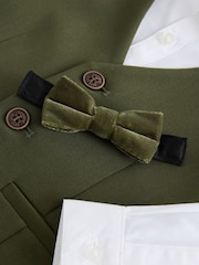 Olive Green Waistcoat Shirt Trousers & Bow Tie Set (3mths-9yrs) - Image 11 of 12