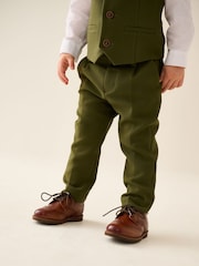 Olive Green Waistcoat Shirt Trousers & Bow Tie Set (3mths-9yrs) - Image 3 of 12