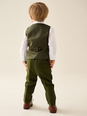 Olive Green Waistcoat Shirt Trousers & Bow Tie Set (3mths-9yrs) - Image 4 of 12