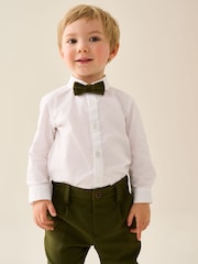 Olive Green Waistcoat Shirt Trousers & Bow Tie Set (3mths-9yrs) - Image 6 of 12
