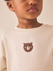 Neutral mit Bärendesign - Long Sleeve Small Graphic Printed T-Shirt (3mths-7yrs) - Bild 4 von 8