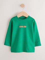 Bright Green Cool Kid Slogan Long Sleeve Small Graphic Printed T-Shirt (3mths-7yrs) - Image 5 of 8