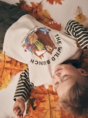 Neutral Wild Bunch Animal Stripe - Long Sleeve Graphic T-Shirt (3mths-7yrs) - תמונה 1 מתוך 4