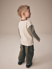 Neutral Wild Bunch Animal Stripe - Long Sleeve Graphic T-Shirt (3mths-7yrs) - תמונה 3 מתוך 4