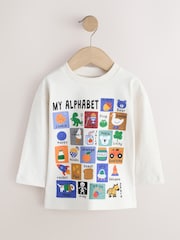 White Alphabet - Long Sleeve Graphic T-Shirt (3mths-7yrs) - תמונה 5 מתוך 8