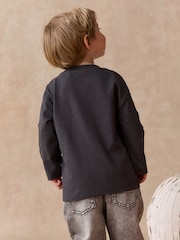 Charcoal Grey Halloween Character Long Sleeve Back Graphic T-Shirt (3mths-7yrs) - Image 3 of 8