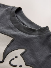 Charcoal Grey Halloween Character Long Sleeve Back Graphic T-Shirt (3mths-7yrs) - Image 7 of 8