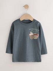 Charcoal Grey Autumn Pumpkin Truck Long Sleeve Back Graphic T-Shirt (3mths-7yrs) - Image 6 of 9
