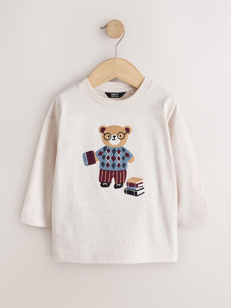 Neutral Embroidery Bear - Mahabang Manggas na Graphic T-Shirt (3buwan-7taon) - Larawan 1 ng 4 Neutral Embroidery Bear - Mahabang Manggas na Graphic T-Shirt (3buwan-7taon) - Larawan 1 ng 4