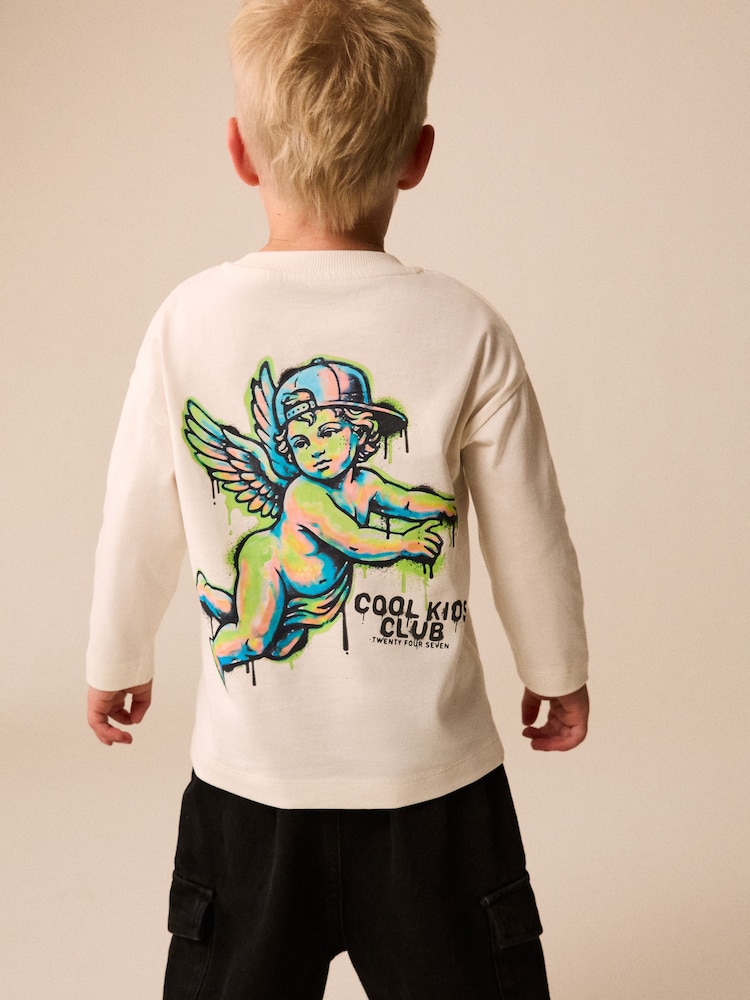 Cream Graffiti Cherub - 長袖圖案 T 恤(3 個月–7 歲) - 圖片 1,共 8 Cream Graffiti Cherub - 長袖圖案 T 恤(3 個月–7 歲) - 圖片 1,共 8