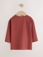 Berry Red Duck Long Sleeve Embroidered T-Shirt (3mths-7yrs) - Image 2 of 4