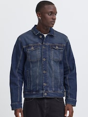 Blend Blue Dark Wash Stretch Denim Jacket - Image 1 of 5