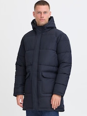 Blend Blue Longline Puffer Coat - Image 1 of 5