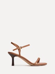 Linzi Brown Suede Amira Heeled Sandals With Toe Ring Detail - Image 2 of 5