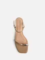 Linzi Natural Amira Heeled Sandals With Toe Ring Detail - Image 4 of 5