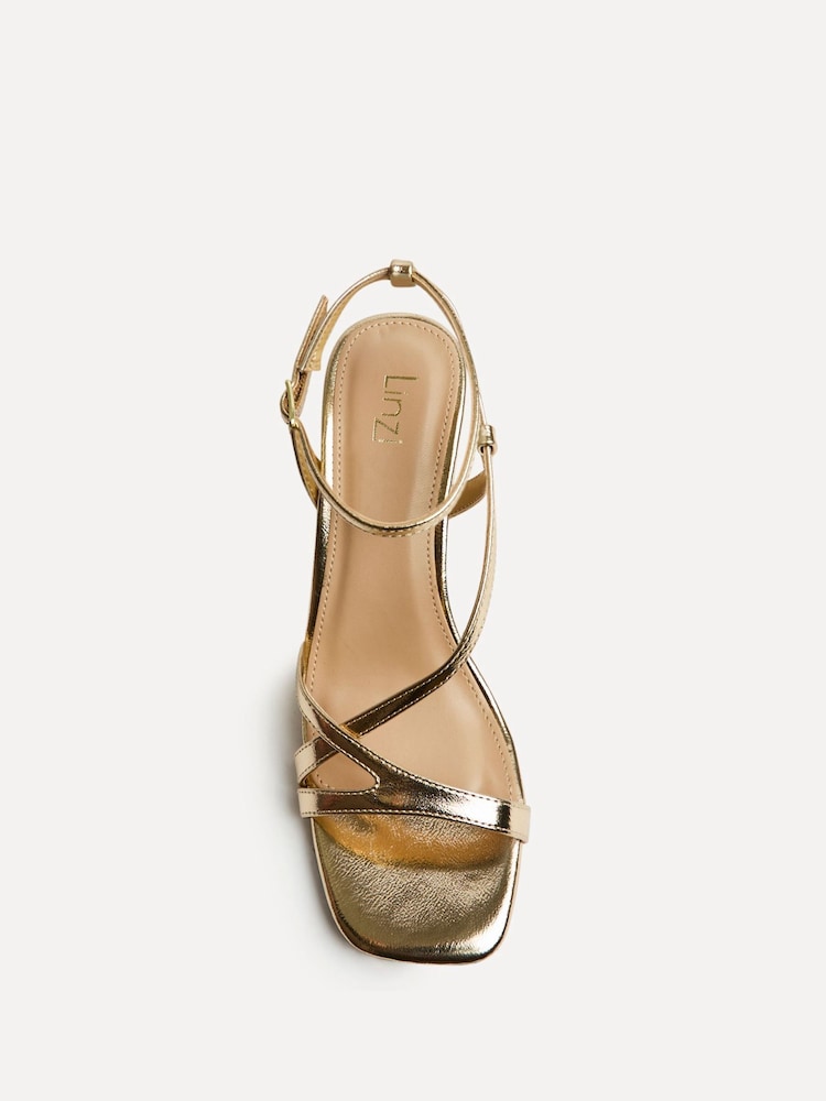 Linzi Gold Oslo Strappy Heeled Sandals - Image 5 of 5 Linzi Gold Oslo Strappy Heeled Sandals - Image 5 of 5