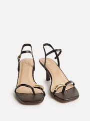 Linzi Brown Amira Heeled Sandals With Toe Ring Detail - Image 3 of 5