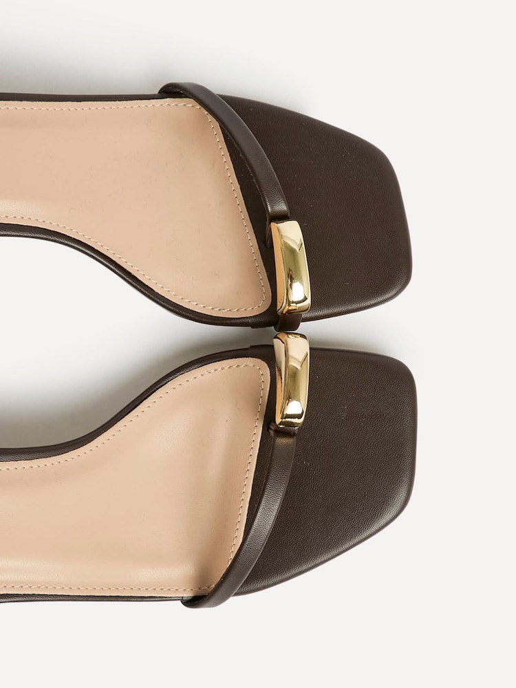 Linzi Brown Amira Heeled Sandals With Toe Ring Detail - Image 5 of 5 Linzi Brown Amira Heeled Sandals With Toe Ring Detail - Image 5 of 5