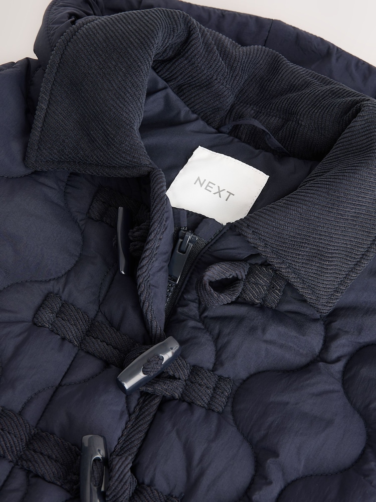 Navy Shower Resistant Corduroy Collar Duffle Coat (4-13yrs) - Image 10 of 10 Navy Shower Resistant Corduroy Collar Duffle Coat (4-13yrs) - Image 10 of 10