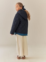 Navy Shower Resistant Corduroy Collar Duffle Coat (4-13yrs) - Image 3 of 10
