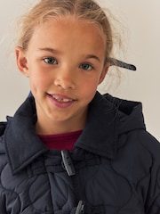 Navy Shower Resistant Corduroy Collar Duffle Coat (4-13yrs) - Image 4 of 10