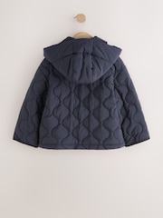 Navy Shower Resistant Corduroy Collar Duffle Coat (4-13yrs) - Image 8 of 10